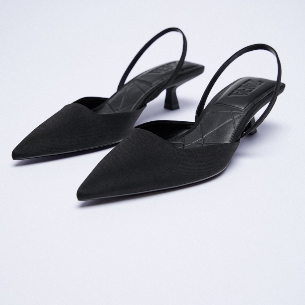 slingback heels black Zara